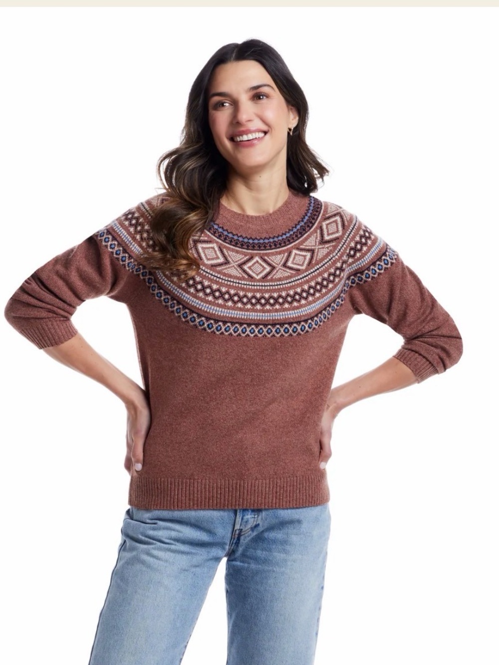 Weatherproof Vintage Crewneck Sweater in Rose Brown